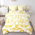 thumbnail image 1 of Homewish Goth Skull Moth 7-Piece Twin Bedding,Moon Floral Bedding Comforter Set,Yellow,Halloween Bed Set,Reversible, 1 of 8