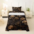 thumbnail image 1 of Homewish Goth Sugar Skull Twin Sheets,Skeleton Halloween Bedding,Brown,3 Pieces,1 Fitted Sheet and 1 Pillowcase, 1 of 6