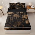 thumbnail image 1 of Homewish Goth Sugar Skull Zipper Queen Comforter Set with Fitted Sheet and 2 Pillowcases,Skeleton Halloween Zipper Bedding Set,Brown,Black Reversible,4pcs, 1 of 8