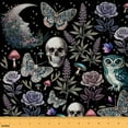thumbnail image 1 of Homewish Gothi Skeleton Skull Fabric by the Yard 1 Yard, Bohemian Jungle Butterfly Owl Room Decor Fabric by the Yard, Hippie Rose Plant Sewing Fabric, Luxury Bedroom Decor, 1 of 6
