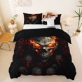 thumbnail image 1 of Homewish Gothic Glowing Skull Duvet Cover Queen,Happy Halloween Queen Bedding,Orange Gray,Black Reversible,3 Pieces,1 Duvet Cover and 2 Pillowcases, 1 of 6