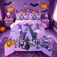 thumbnail image 1 of Homewish Gothic Letter W Full Size Comforter Sets,Cute Halloween Ghost Pumpkin Lantern Bedding Comforter Set,Halloween Reversible,3pcs,1 Comforter and 2 Pillowcases, 1 of 7