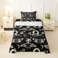 thumbnail image 1 of Homewish Gothic Moths Skull Twin Sheets,Moon Floral Bedding,Cream Black,Halloween Bed Set,3 Pieces,1 Fitted Sheet and 1 Pillowcase, 1 of 6