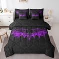 thumbnail image 1 of Homewish Gothic Purple Bat 7pcs Bedding Comforter Set for Teens Female Men,Bohemian Damask Queen Bedding Sets Super Cozy,Traditional Floral Flower Queen Sheet Sets,Super Cozy Room Decor,Reversible, 1 of 8