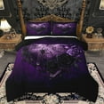 thumbnail image 1 of Homewish Gothic Purple Rose 3 Pieces Queen Comforter Set For Teens Adults,Flowers Love Heart Ultra Soft Bedding Sets,Black Spider Web Bedding Comforter Set,Exotic Style Bedroom Decor,Reversible, 1 of 8