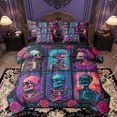 thumbnail image 1 of Homewish Gothic Romantic 7-Piece Bedding Comforter Set,Valentine Rose Flower King Bedding Sets,Spooky Skeleton Skull Bed Sheets For Boys Girls,Super Cozy Room Decor Reversible, 1 of 8