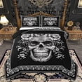 thumbnail image 1 of Homewish Gothic Skeleton Ekull Bedding Comforter Set,Retro Flower Floral Twin Comforter Sets,Victorian Print Bedding Set For Kids,Super Cozy Room Decor Reversible,2-Piece, 1 of 8