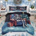 thumbnail image 1 of Homewish Gothic Skeleton Skull Queen Comforter Set, Mystic Christmas Eve Bedding Sets, Cartoon Xms Tree Reversible Bedding Comforter Set, Lightweight Room Decor, 3pcs, 1 of 8