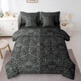 thumbnail image 1 of Homewish Gothic Skull 7pcs Queen Bedding,Victorian Damask Bedding Comforter Set Queen,Gray Black,Halloween Bed Set,Black Reversible, 1 of 8