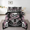 thumbnail image 1 of Homewish Gothic Skull Bedding Comforter Set,Pink Retro Flower Twin Comforter Sets,Galaxy Starry Night Bedding Set For Girls Kids,Breathable Home Decor Reversible,2 Pieces, 1 of 8