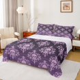 thumbnail image 1 of Homewish Gothic Skull Damask Bed Sheets,Halloween Full Size Sheets,Purple,4-Piece,1 Flat Sheet, 1 Fitted Sheet and 2 Pillowcases, 1 of 6