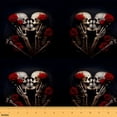 thumbnail image 1 of Homewish Gothic Skull Fabric by the Yard 2 Yard,Romantic Flower Rose Room Decor Fabric by the Yard,Halloween Theme Skeleton Fabric for Sewing For Men Women,Microfiber Bedroom Decor, 1 of 6