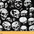 thumbnail image 1 of Homewish Gothic Theme Fabric by the Yard 2 Yard,Halloween Skull Room Decor Fabric by the Yard,White Black Fabric for Sewing For Boys Girls,Luxury Bedroom Decor, 1 of 6