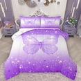 thumbnail image 1 of Homewish Gradient Butterfly 3-Piece Full Size Comforter Sets For Female Men Adults,Dreamy Princess Bedding Comforter Set,Ombre Stars Print Lightweight Bedding Sets,Lightweight Room Decor,Reversible, 1 of 8