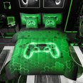thumbnail image 1 of Homewish Gradient Gamepads Bedding Comforter Set 7 Pieces for Kids Teens,Geometric Honeycomb Hexagon Full Bedding Set Lightweight,Abstract Video Game Fitted Sheet Flat Sheet,Luxury Bedroom Decor, 1 of 8