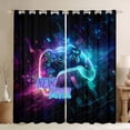 thumbnail image 1 of Homewish Gradient Gamepads Black Out Curtains for Kids Teens,Futuristic Cubes Plaid Curtains Pack of 2 (42x63 Each),Abstract Ombre Video Game Bedroom Curtains,Luxury Bedroom Decor, 1 of 6