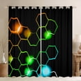 thumbnail image 1 of Homewish Gradient Hexagon Curtains Pack of 2 (42x84 Each) for Female Men Adults,Ombre Geometric Honeycomb Curtains Blackout,Modern Contemporary Abstract Bedroom Curtains,Luxury Bedroom Decor, 1 of 6