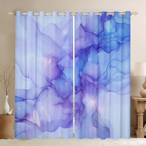 Homewish Gradient Marble Black Out Curtains for Boys Girls,Abstract Stone Pattern Curtains Pack of 2 (42x63 Each),Marbling Watercolor Bedroom Curtains,Breathable Home Decor