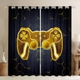 thumbnail image 1 of Homewish Gradient Yellow Gamepads Boy Curtains Pack of 2 (42x84 Each),Video Game Curtains Blackout,Geometric Hexagon Honeycomb Bedroom Curtains,Breathable Home Decor, 1 of 6