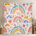 thumbnail image 1 of Homewish Graffiti Boho Rainbow Curtains Pack of 2 (42x84 Each),Colorful Flower Floral Curtains Blackout,Pink Blue Orange Bedroom Curtains For Girls,Super Cozy Room Decor, 1 of 6
