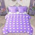 thumbnail image 1 of Homewish Graffiti Loves Pattern 7 Pieces Bedding Comforter Set,Happy Valentine'S Day Full Bedding Set,Purple White Fitted Sheet Flat Sheet For Girls Kids,Super Cozy Room Decor Reversible, 1 of 8