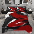 thumbnail image 1 of Homewish Graffiti Splash 3-Piece Full Size Comforter Sets For Adults Female Men,Abstract Geometric Stripes Bedding Comforter Set,Black Red White Lightweight Bedding Sets, 1 of 8