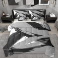thumbnail image 1 of Homewish Graffiti Splash 7pcs Bedding Comforter Set For Adults Female Men,Abstract Geometric Stripes Queen Bedding Sets Super Cozy,Black Grey White Queen Sheet Sets,Ultra Soft Home Decor,Reversible, 1 of 8