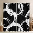 thumbnail image 1 of Homewish Graffiti Stripe Circular Black Out Curtains,Abstract Geometric Desgin Curtains Pack of 2 (42x63 Each),Black White Bedroom Curtains For Boys Kids,Breathable Home Decor, 1 of 6