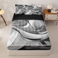 thumbnail image 1 of Homewish Gray Contemporary Spiral Zipper Twin Comforter Sets with Fitted Sheet and 2 Pillowcases,Abstract Geometric Zipper Bedding Set,Black Reversible,4pcs, 1 of 8