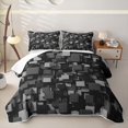 thumbnail image 1 of Homewish Gray Futuristic Cubes Twin Quilt Set,Contemporary Art Twin Coverlet Set,2-Piece, 1 of 7