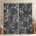 thumbnail image 1 of Homewish Gray Leopard Print Kitchen Curtains for Girls, Animal Themed Black Out Curtains Pack of 2 (42x63 Each), 1 of 5