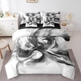 thumbnail image 1 of Homewish Gray Ombre Geometric 7-Piece Twin Bedding,Abstract Modern Bedding Comforter Set,Black Reversible, 1 of 8