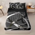 thumbnail image 1 of Homewish Gray Spiral Swirl Zipper Twin Comforter Sets with Fitted Sheet and 2 Pillowcases,Classic Contemporary Zipper Bedding Set,Black Reversible,4pcs, 1 of 8