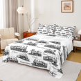 thumbnail image 1 of Homewish Gray White Bed Sheets,Vintage Western Train King Sheets,Retro Vehicles Car Sheet Set For Boys Teens,Super Cozy Room Decor,4pcs, 1 of 7