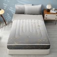 thumbnail image 1 of Homewish Gray White Zipper Full Size Comforter Sets with Fitted Sheet and 2 Pillowcases, Modern Gradient Art Zipper Bedding Set, 1 of 7