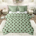 thumbnail image 1 of Homewish Green Brown Geometric Circle Boy Girl Bedding Comforter Set 7-Piece,Polka Dots King Bedding Sets,Vintage Aesthetic Ultra Soft Bed Sheets,Luxury Bedroom Decor,Reversible, 1 of 8