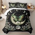 thumbnail image 1 of Homewish Green Butterfly Twin Quilt Set for Girls, Stars Moon Phase Twin Coverlet Set, 2pcs 1 Bedspread and 1 Pillowcase, 1 of 7