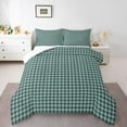 thumbnail image 1 of Homewish Green Checkerboard Queen Comforter Set,Geometric Plaid Grid Bedding Sets,Modern Minimalism Artistic Bedding Comforter Set For Kids,Breathable Home Decor Reversible,3pcs, 1 of 8
