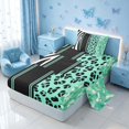 thumbnail image 1 of Homewish Green Cheetah Print Twin Sheets for Girls, Animal Print Stripe Bedding, 3-Piece (1 Flat Sheet, 1 Fitted Sheet and 1 Pillowcase), 1 of 6