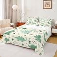 thumbnail image 1 of Homewish Green Dinosaur Animal Queen Sheet Sets, Kawaii Cartoon Style Flat Sheet, Teens Kids Boys Girls Queen Fitted Sheet, Super Cozy Room Decor, 4 Pieces, 1 of 7