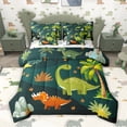 thumbnail image 1 of Homewish Green Dinosaur Animal Twin Bedding Sets 7-Piece, Funny Jungle Wildlife Bedding Comforter Set, Kawaii Cartoon Theme Reversible Sheet Sets, Luxury Bedroom Decor, 1 of 7