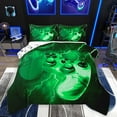 thumbnail image 1 of Homewish Green Gamepads Bedding Comforter Set 2pcs for Kids Children Boys,Abstract Lightning Twin Comforter Sets Microfiber,Video Game Breathable Bedding Set,Super Cozy Room Decor,Reversible, 1 of 8