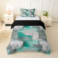 thumbnail image 1 of Homewish Green Geometric Grid Twin Duvet Cover,Abstract Art Twin Bedding,Black Reversible,2-Piece,1 Duvet Cover and 1 Pillowcase, 1 of 6