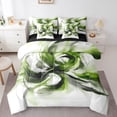 thumbnail image 1 of Homewish Green Gradient Geometric 7pcs Queen Bedding,Abstract Artwork Bedding Comforter Set Queen,Black Reversible, 1 of 8