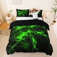thumbnail image 1 of Homewish Green Gradient Lightning Bedding,Abstract Artwork Duvet Cover Full,Black Reversible,3-Piece,1 Duvet Cover and 2 Pillowcases, 1 of 6