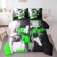 thumbnail image 1 of Homewish Green Modern Abstract 7-Piece Twin Bedding,Aesthetic Artwork Bedding Comforter Set,Black Reversible, 1 of 8