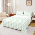 thumbnail image 1 of Homewish Green Plaid Queen Sheet Sets 4-Piece, Geometric Buffalo Grid Flat Sheet, Cute Checkered Queen Fitted Sheet, Ultra Soft Home Decor, 1 of 7