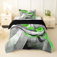 thumbnail image 1 of Homewish Green Swirl Geometric Twin Comforter Sets,Modern Abstract Bedding Set,Black Reversible,2-Piece,1 Comforter and 1 Pillowcase, 1 of 7