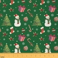 thumbnail image 1 of Homewish Green Xmas Tree Fabric by the Yard 2 Yards for Girls, Kawaii Winter Snowman Sewing Fabric, Santa Claus Gift Fabric for Sewing, Breathable Home Decor, 1 of 6