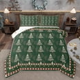 thumbnail image 1 of Homewish Green Xmas Tree Queen Comforter Set for Teens, Bohemian Western Aztec Bedding Sets, Merry Christmas Reversible Bedding Comforter Set, Lightweight Room Decor, 3pcs, 1 of 8